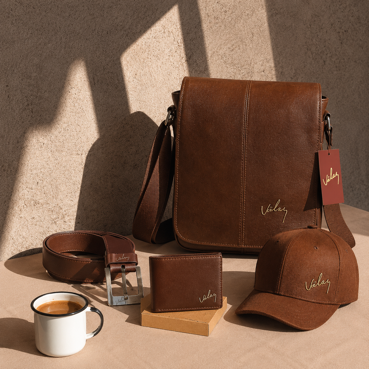 KIT TIPO VELEZ PARA HOM | BOLSO, BILLETERA, CORREA + GORRA