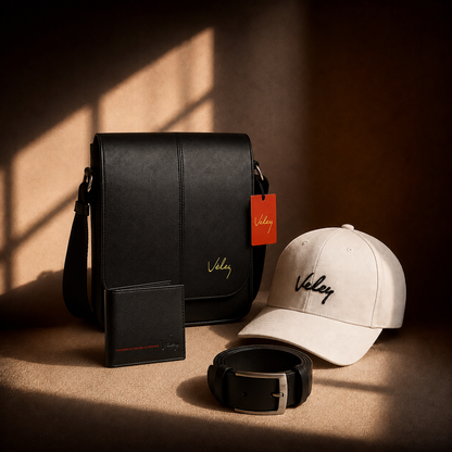 KIT TIPO VELEZ PARA HOM | BOLSO, BILLETERA, CORREA + GORRA